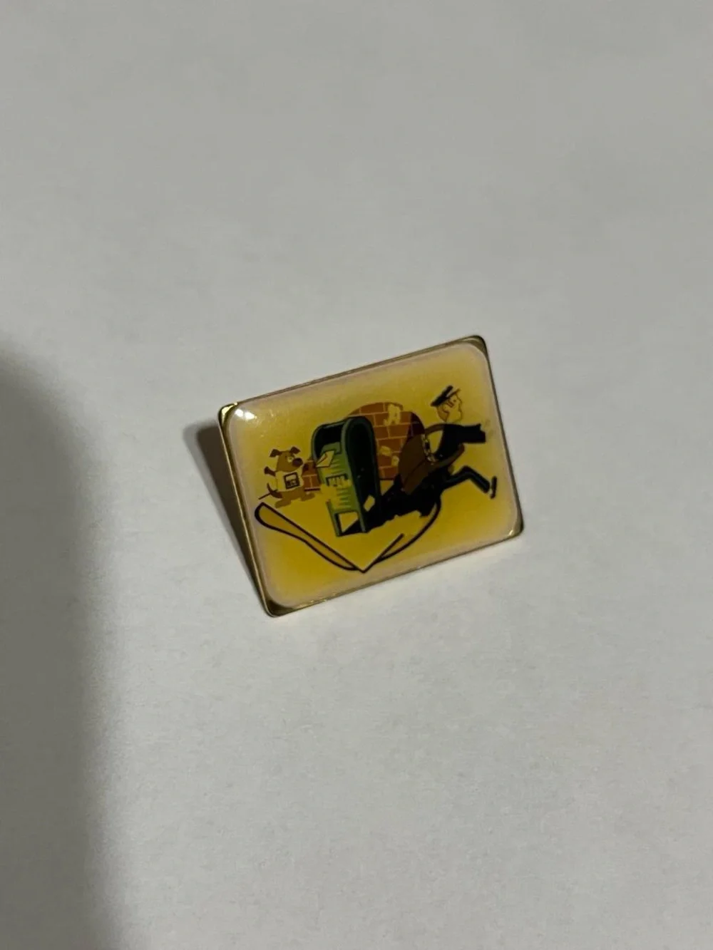 Yellow Vintage Mail Carrier Enamel Pin - Men Accessories